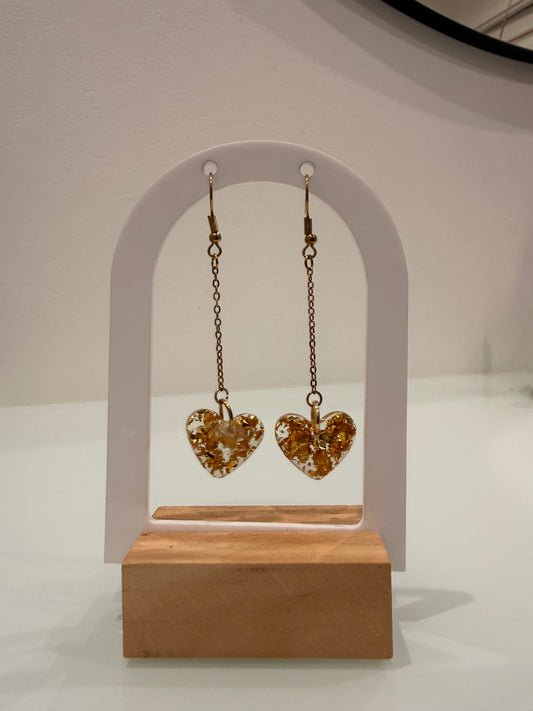 Boucles d’oreilles cœurs suspendus