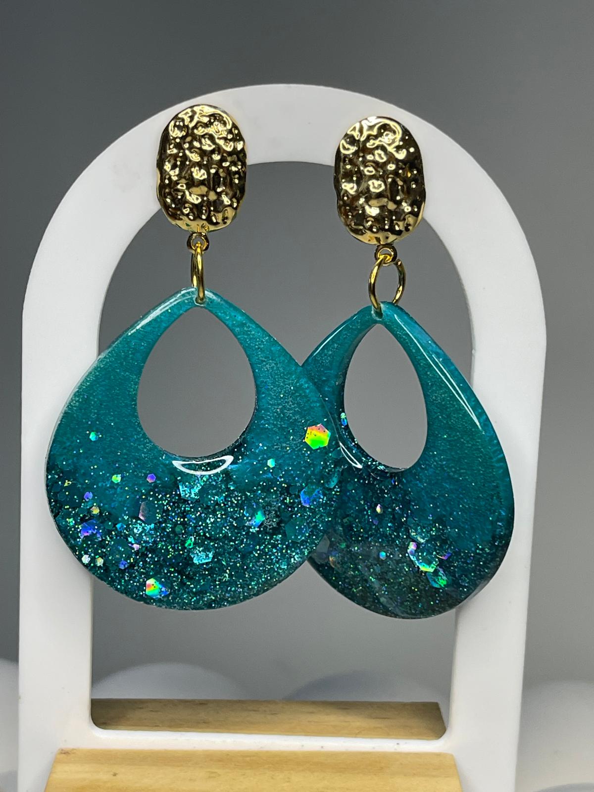 Boucles d’oreilles bleu océan