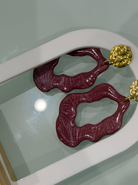 Boucles d’oreilles bordeaux